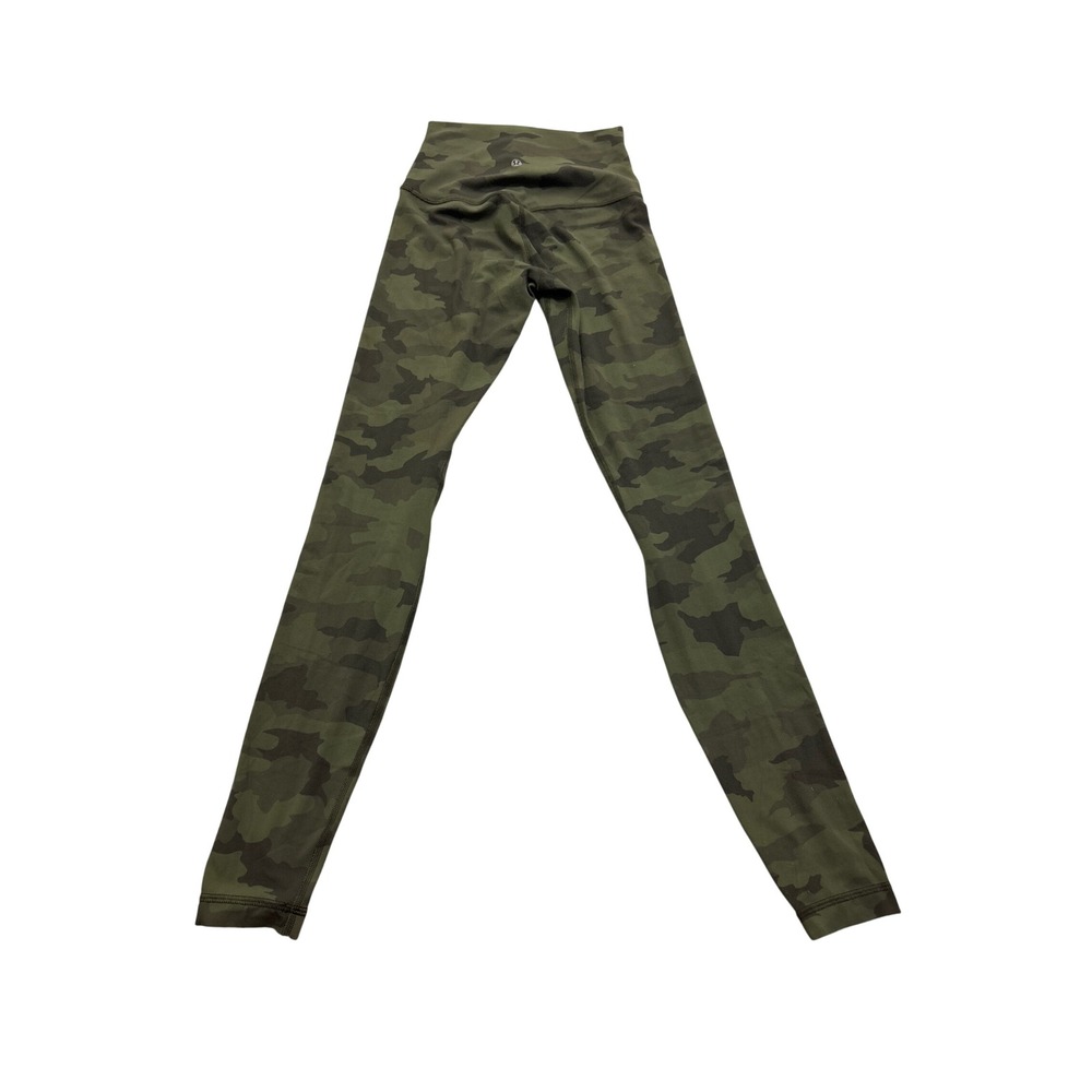 Lululemon Align High Rise Leggings Size 2 Green Camo Full Length 29 Inseam